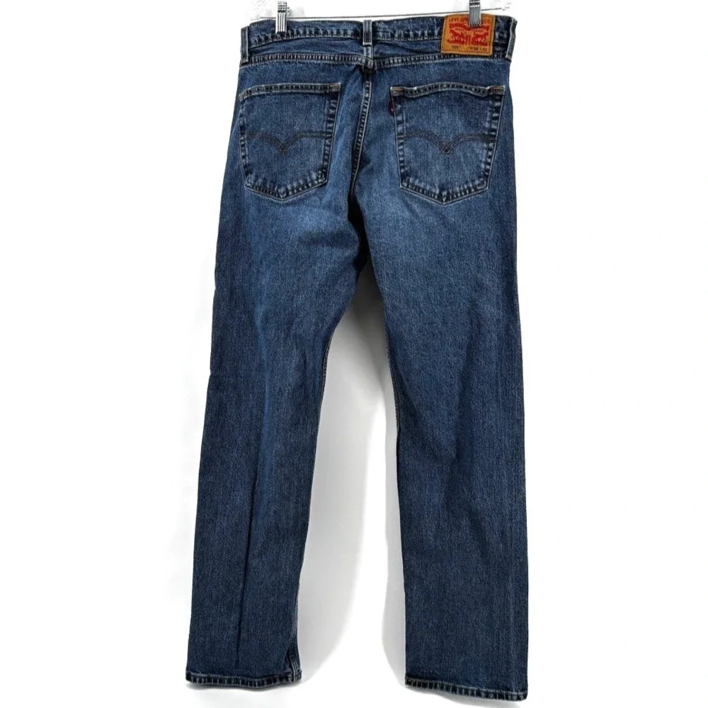 Levi's 505 Jeans 36x32 (Measures 35X31) Blue Denim High Rise Straight Leg Taper